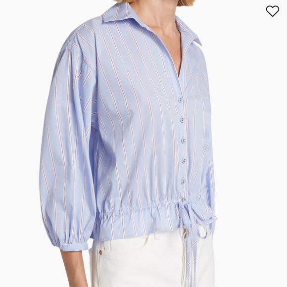 Cara Cara Hutton Striped Cotton Poplin Top - Picture 4 of 7